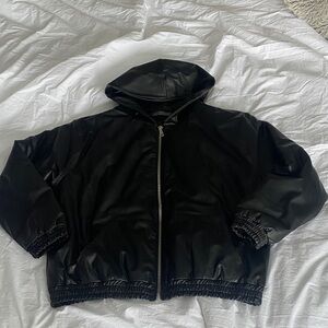 Naked Wardrobe Oversized Black Hooded Jacket